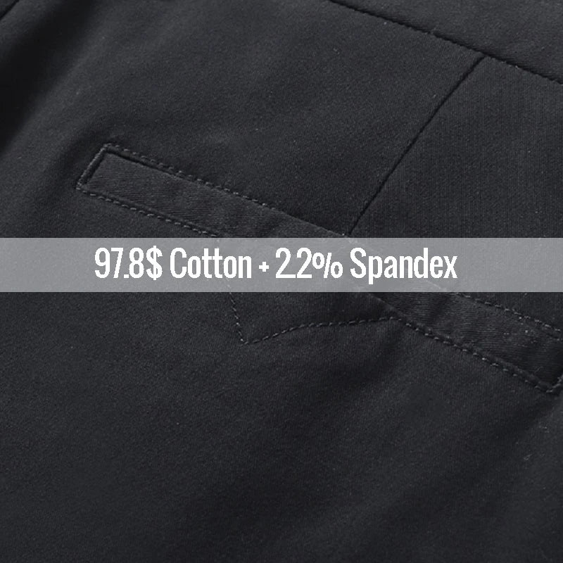 Men’s Stretch Cotton Chino Pants – Classic Straight Fit Smart Casual Trousers