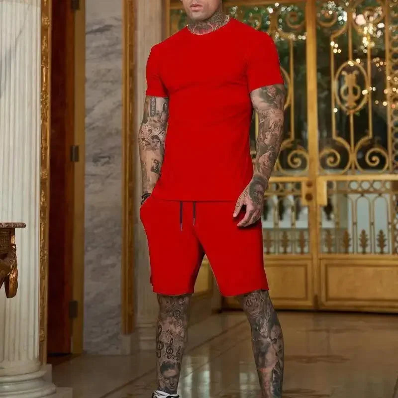 2025 Men’s Breathable Sportswear Set – Quick-Dry T-shirt & Shorts