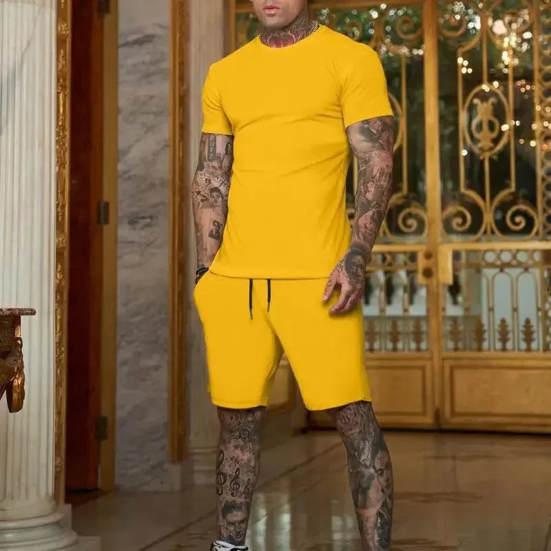 2025 Men’s Breathable Sportswear Set – Quick-Dry T-shirt & Shorts