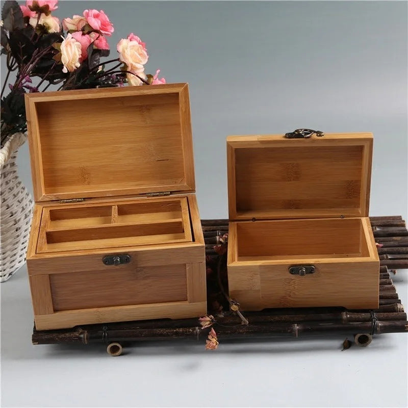 Bamboo Jewelry Storage Box – Handcrafted Wooden Organizer