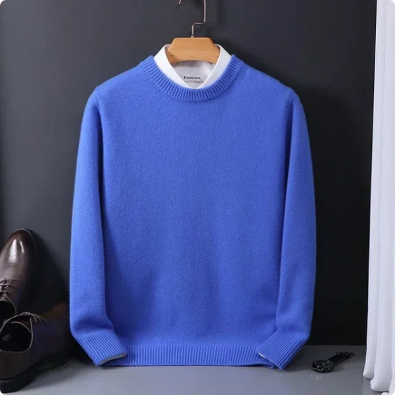 Men’s Cashmere Knit Sweater – Korean Style Oversized Pullover