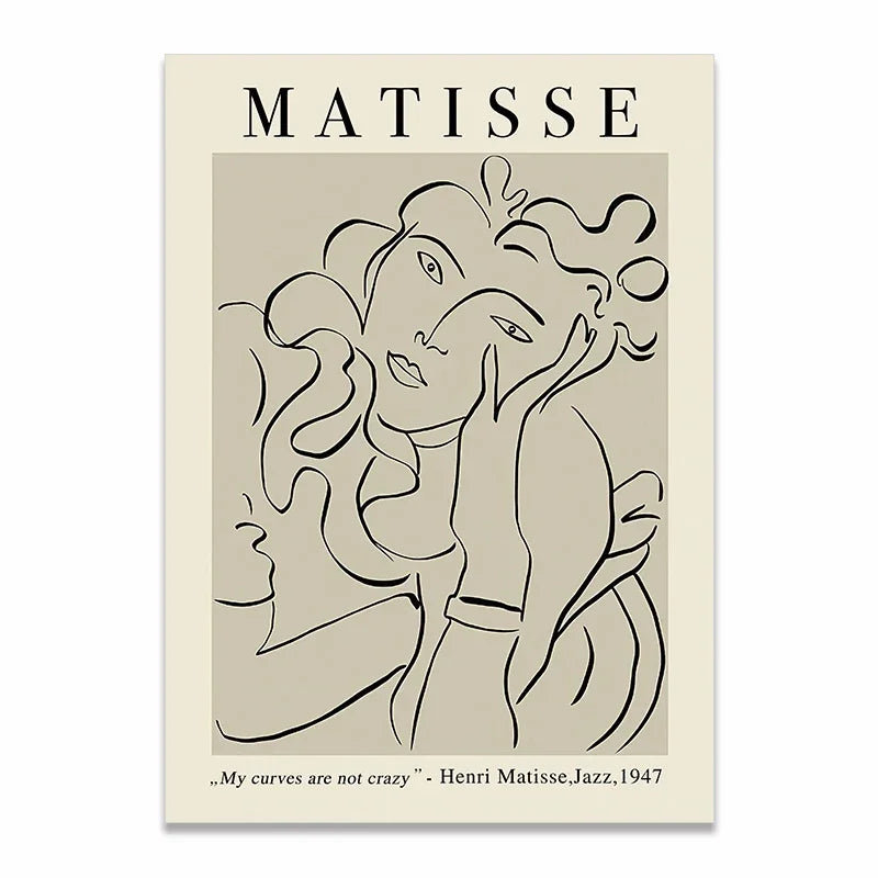 Scandinavian Abstract Matisse Poster – Minimalist Canvas Wall Art