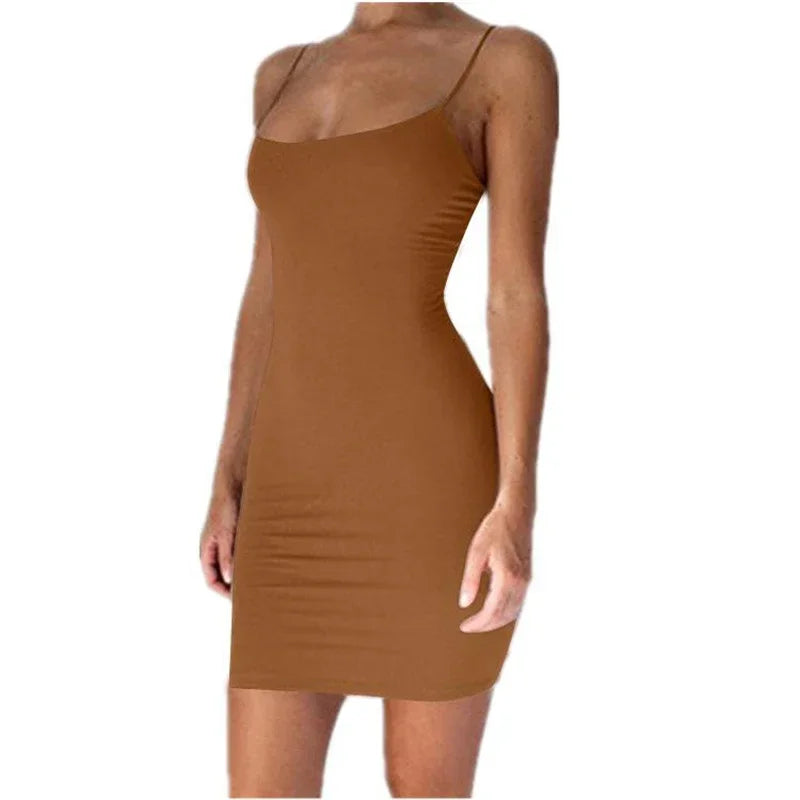 Summer Spaghetti Strap Mini Dress – Sexy Bodycon Club & Party Dress for Women