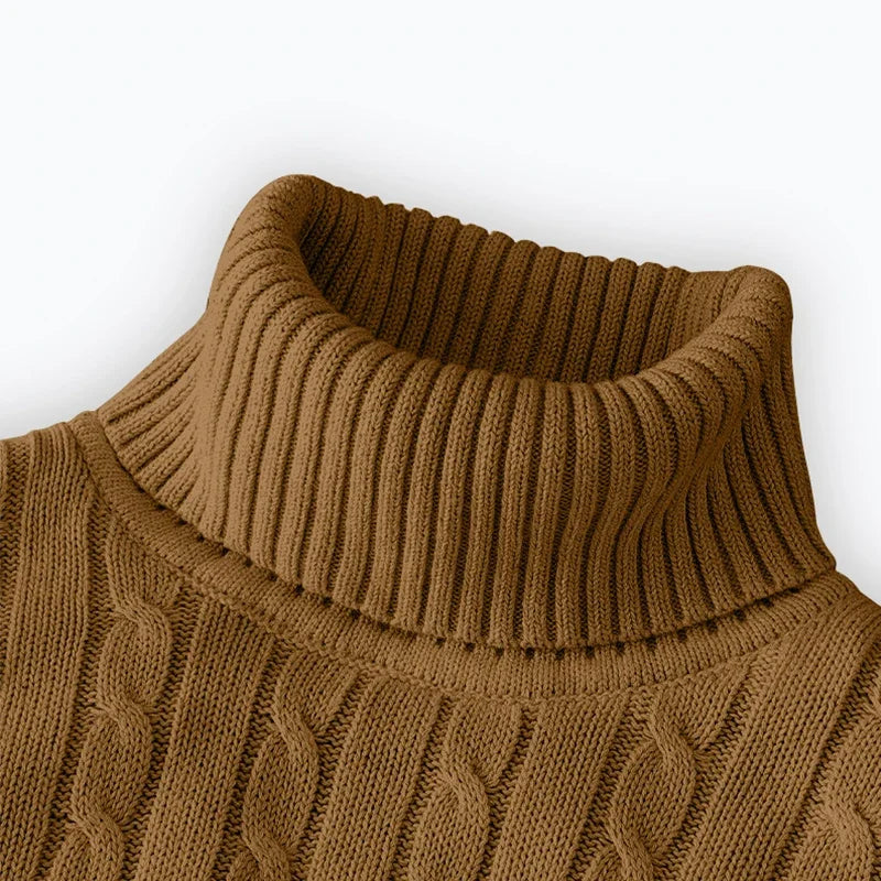 Men’s High Neck Knitted Sweater – Warm, Soft & Stylish Winter Turtleneck Pullover