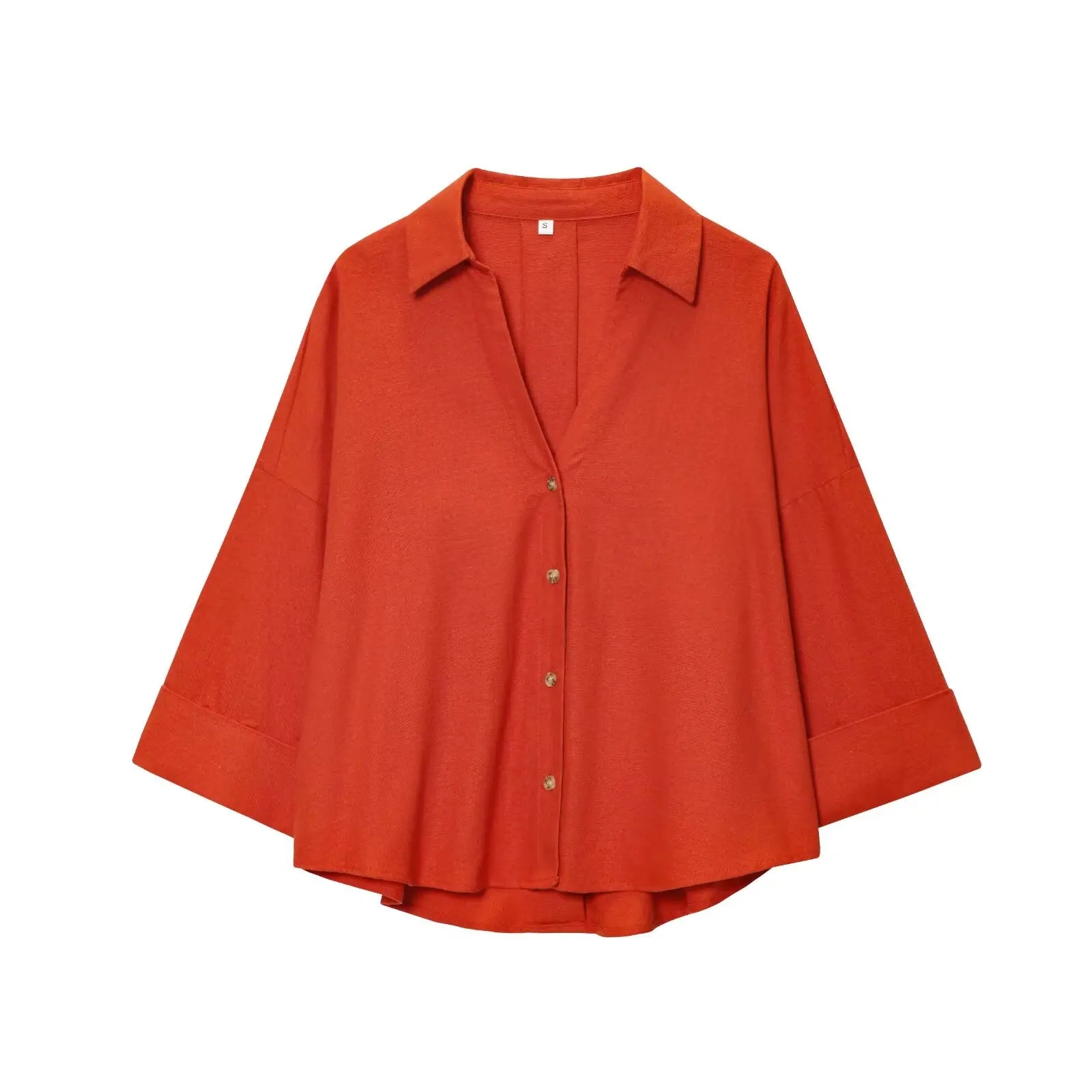 HipSeam Wide-Sleeved Asymmetric Linen Shirt – Spring Minimalist Women’s Button-Up Blouse