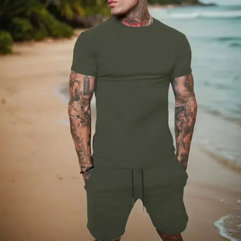 2025 Men’s Breathable Sportswear Set – Quick-Dry T-shirt & Shorts