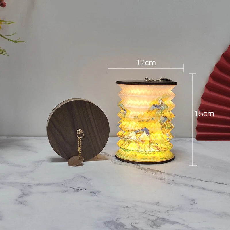 Japanese-Style Foldable LED Lantern – Creative Rechargeable Table Lamp