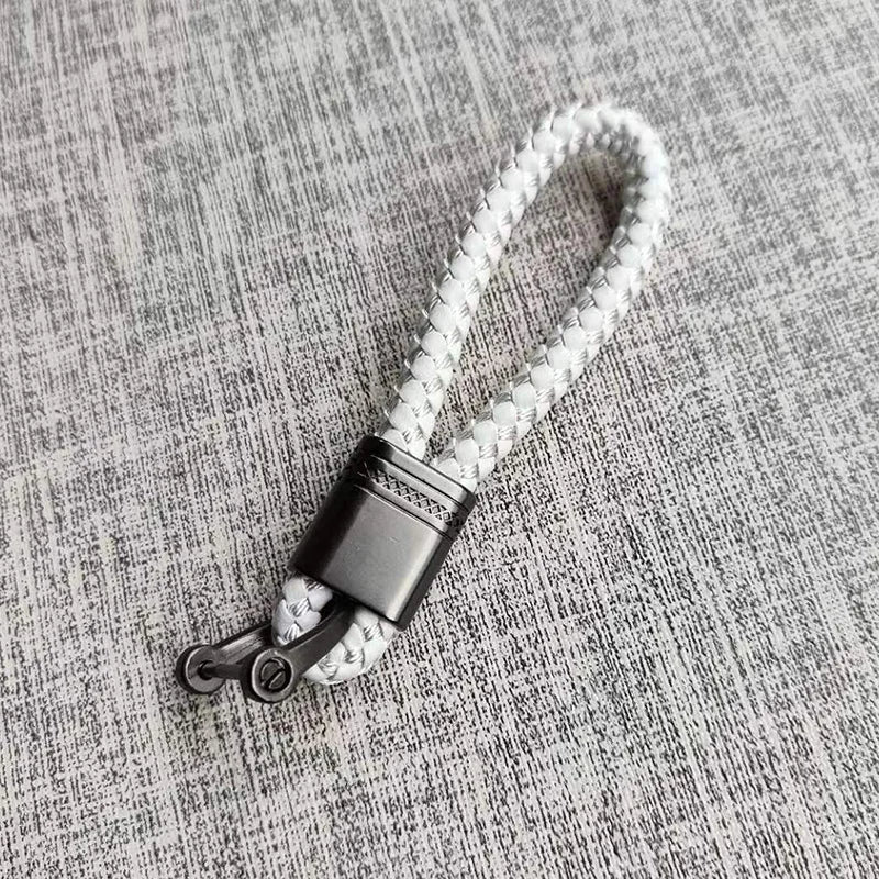 Hand-Woven Leather Keychain