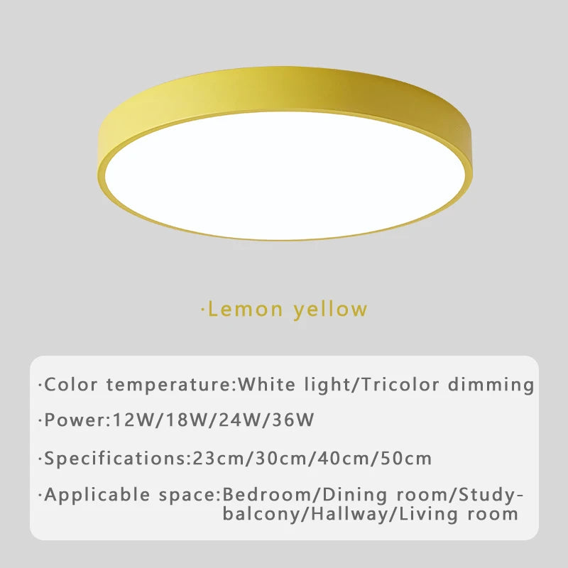 Macaron LED Ceiling Light – Nordic Minimalist Ultra-Thin Design