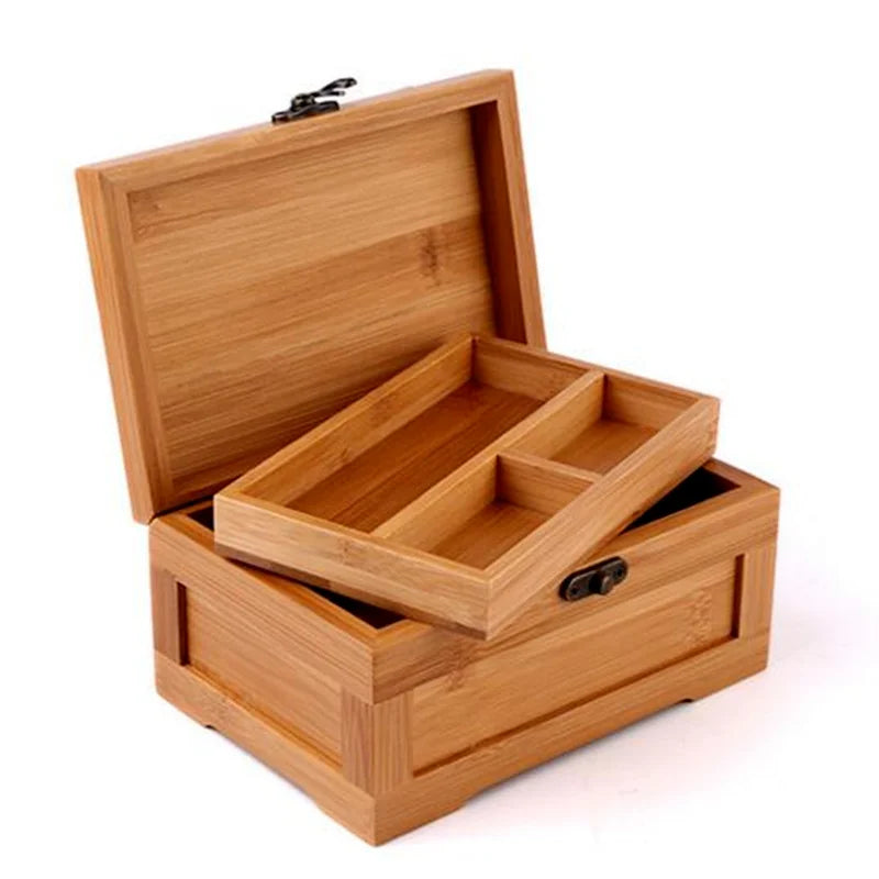 Bamboo Jewelry Storage Box – Handcrafted Wooden Organizer