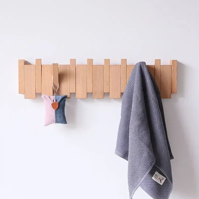 Wall-mounted Solid Wood Coat Rack