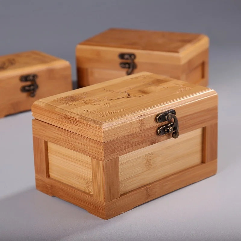 Bamboo Jewelry Storage Box – Handcrafted Wooden Organizer