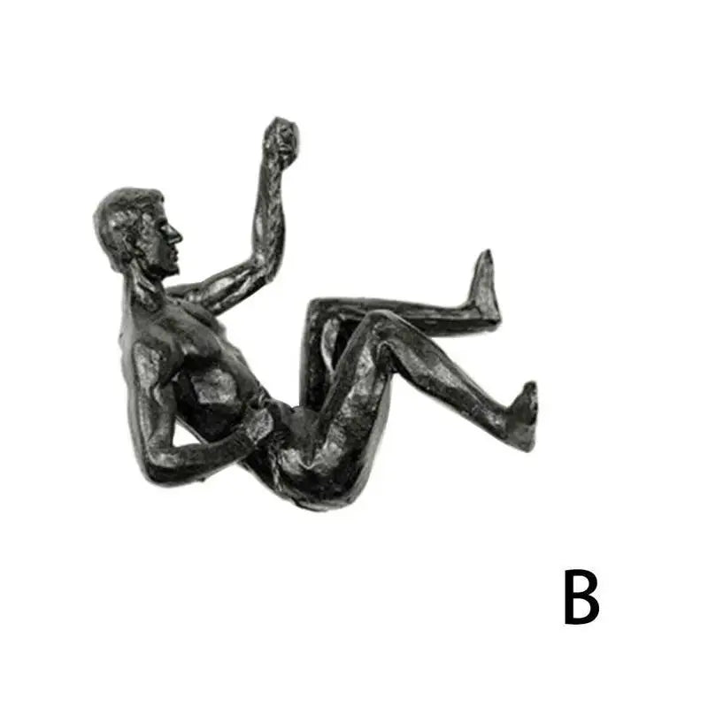 Athlete Rock Climbing Man Resin Wall Sculpture