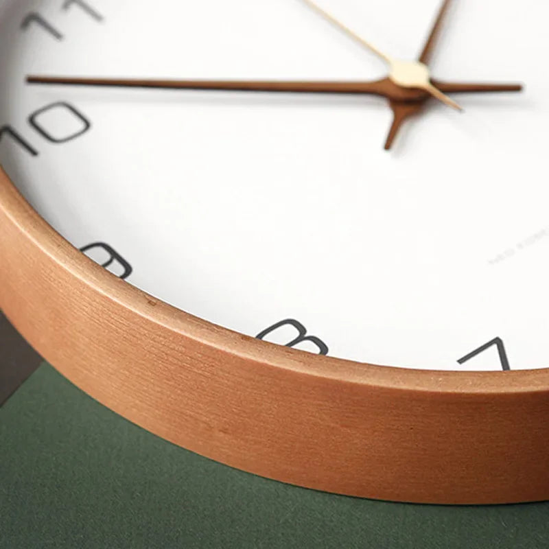 Nordic Solid Wood & Glass Wall Clock