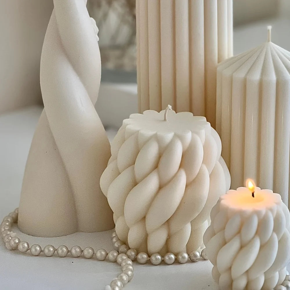 Geometric Wave Candle Mold – Modern Abstract Silicone Mold for Decorative & Aromatherapy Candles