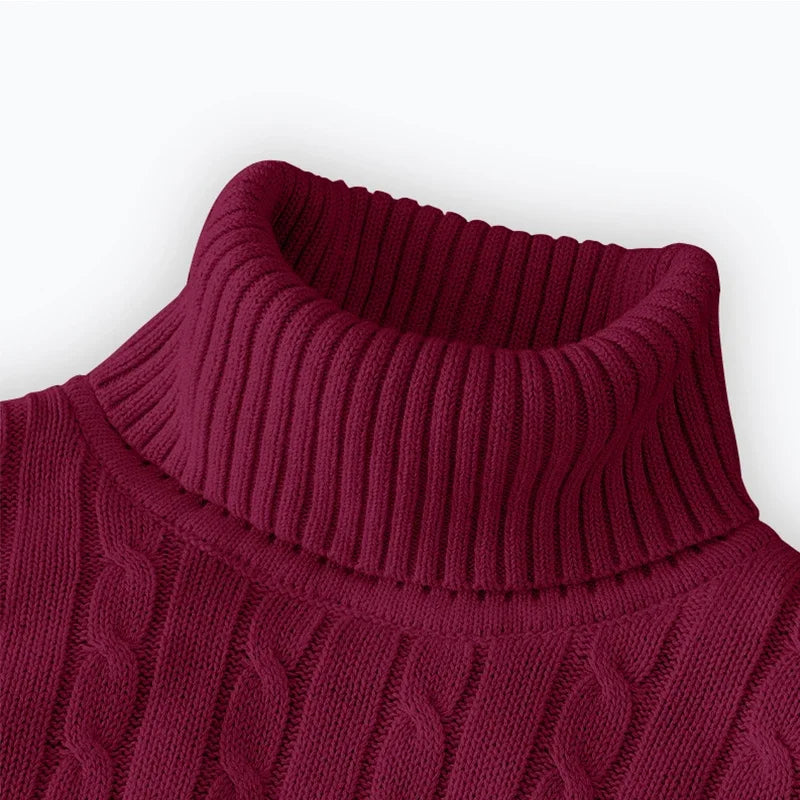 Men’s High Neck Knitted Sweater – Warm, Soft & Stylish Winter Turtleneck Pullover