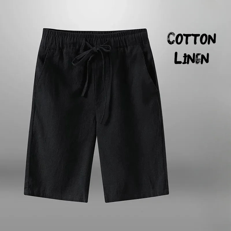 Men’s Cotton Linen Casual Shorts – Breathable Summer Beachwear