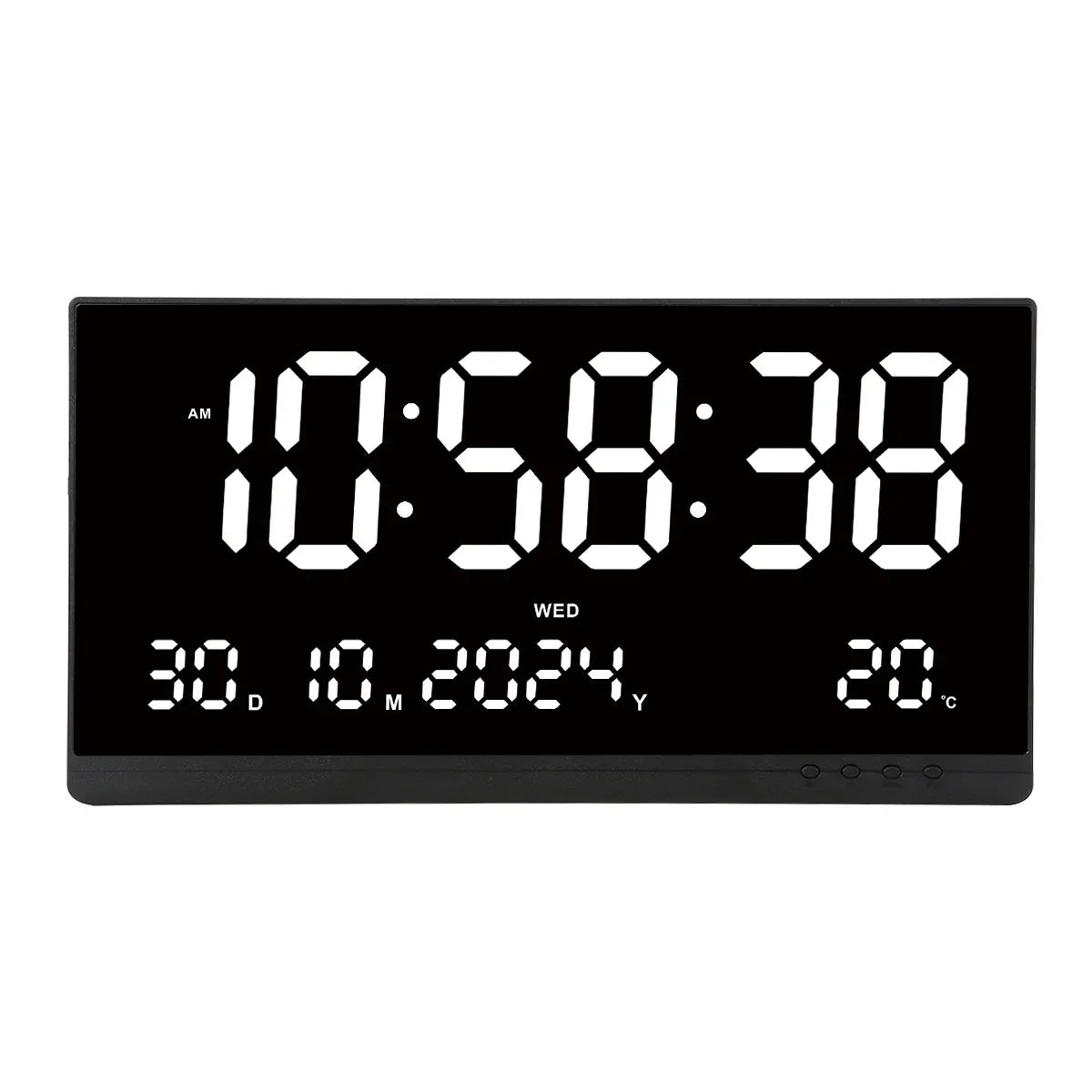 Minimalist LED Wall Clock 21” with Date & Temperature Display