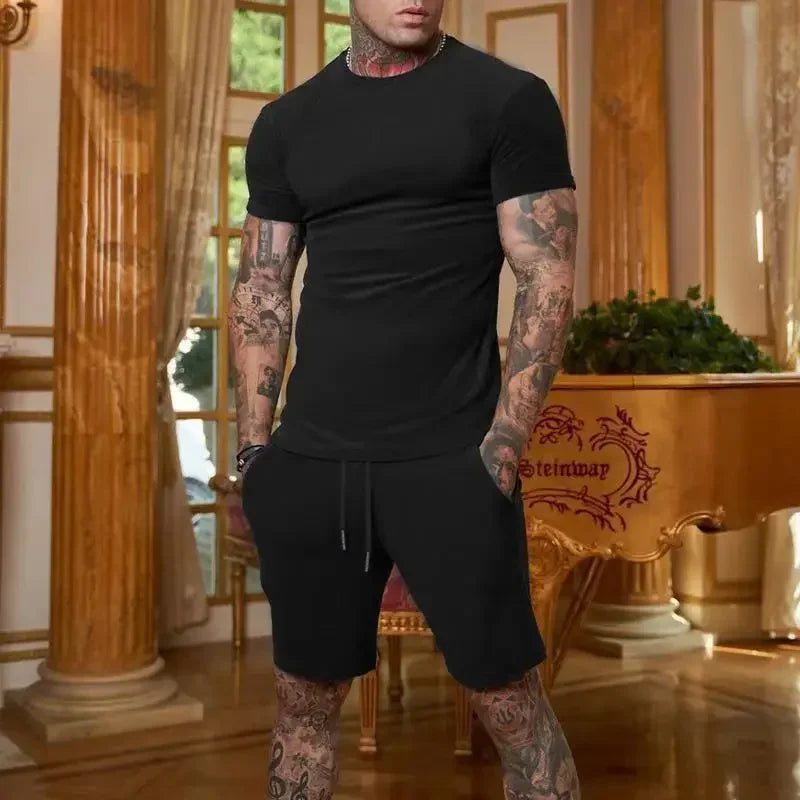 2025 Men’s Breathable Sportswear Set – Quick-Dry T-shirt & Shorts