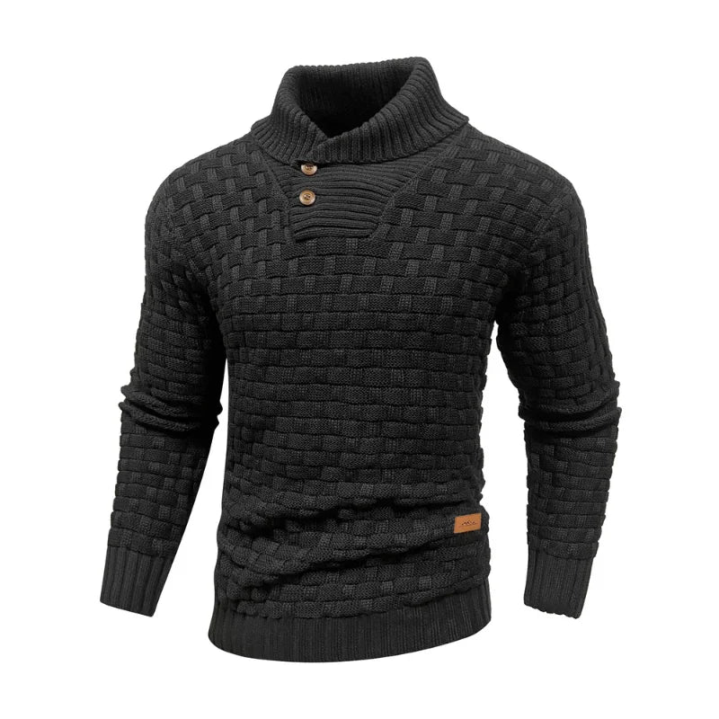 Men’s Winter Knitted Sweater – Soft, Warm & Textured Crew Neck Pullover