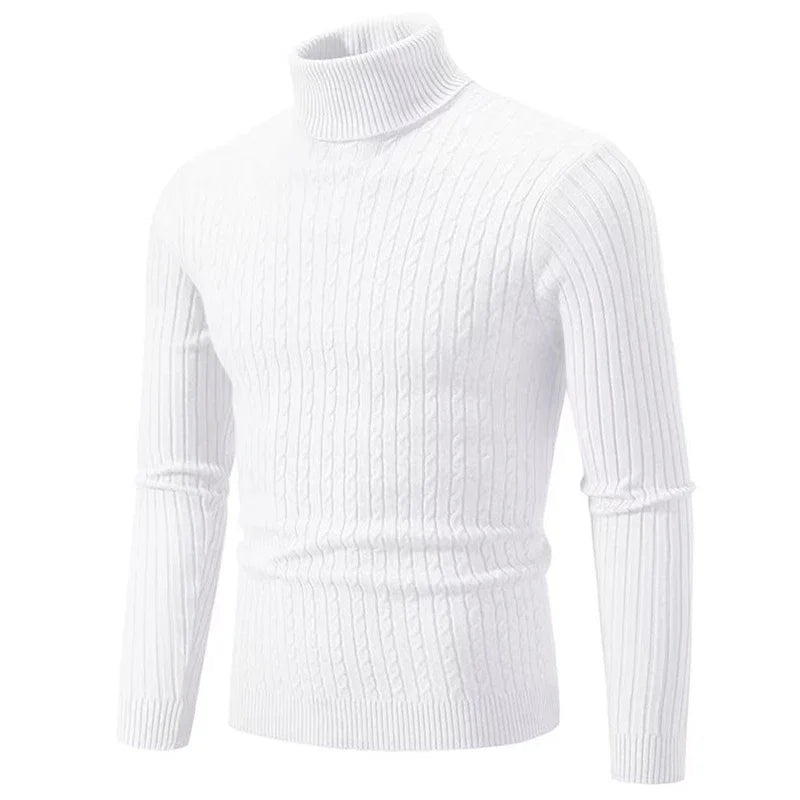 Men’s High Neck Knitted Sweater – Warm, Soft & Stylish Winter Turtleneck Pullover