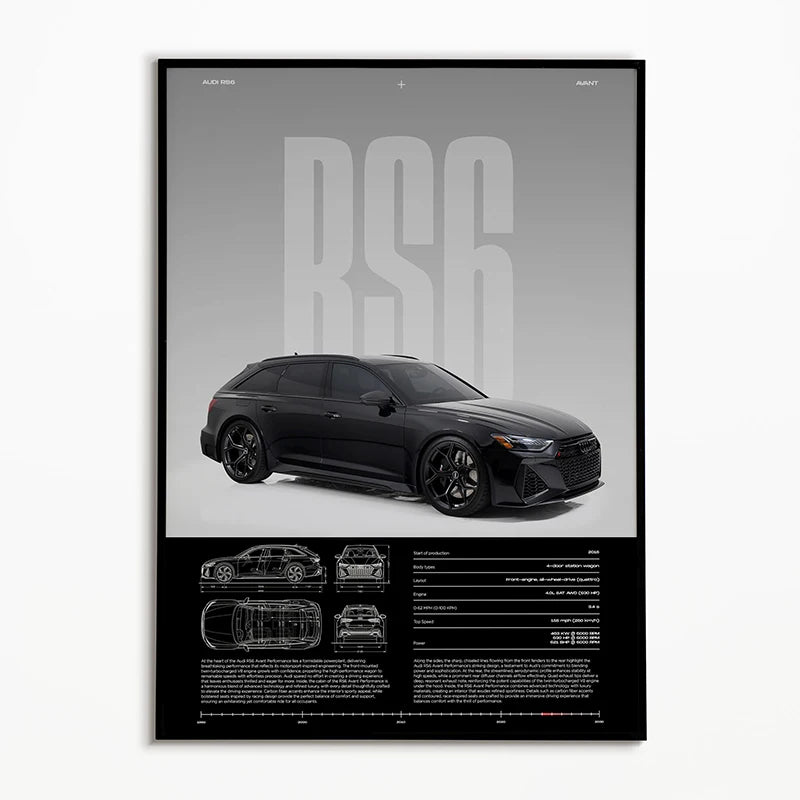 Black & White Classic Cars Poster – Vintage Canvas Wall Art