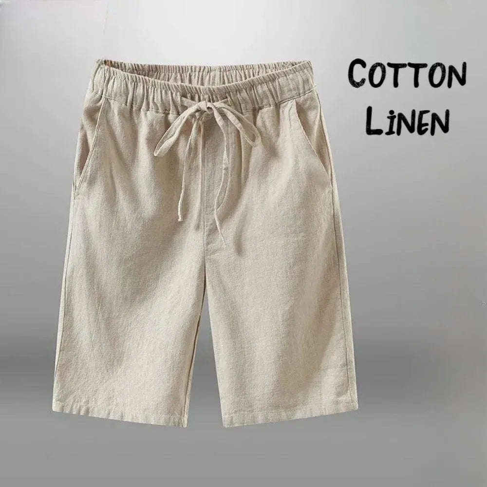 Men’s Cotton Linen Casual Shorts – Breathable Summer Beachwear