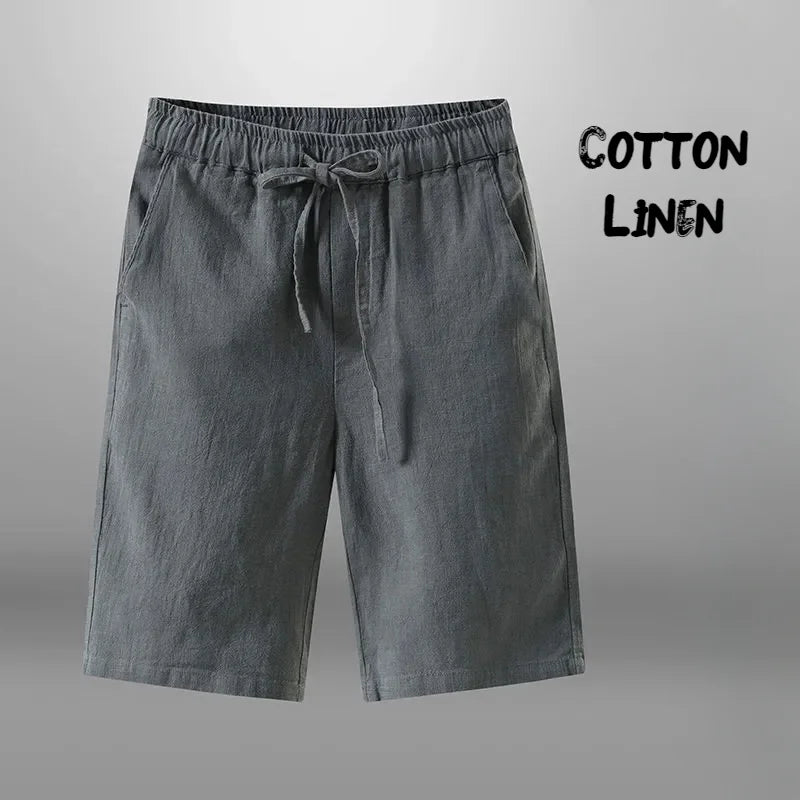 Men’s Cotton Linen Casual Shorts – Breathable Summer Beachwear