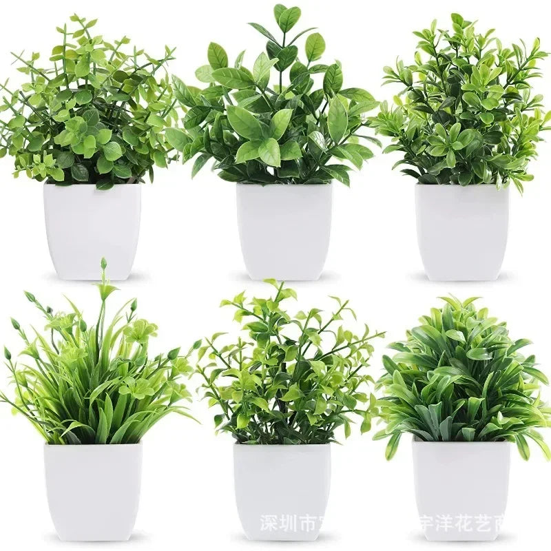 Artificial Green Bonsai – Eucalyptus Fake Potted Plant for Home, Office, or Garden Decoration
