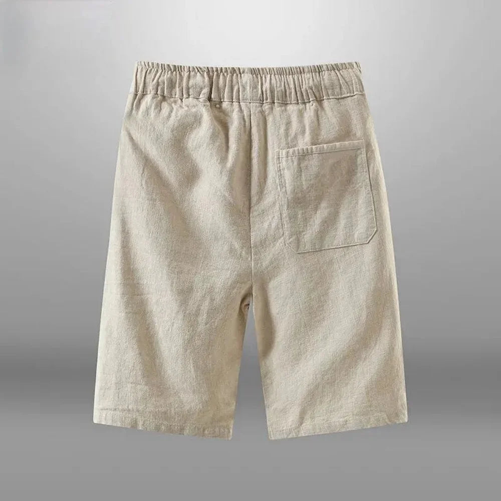 Men’s Cotton Linen Casual Shorts – Breathable Summer Beachwear
