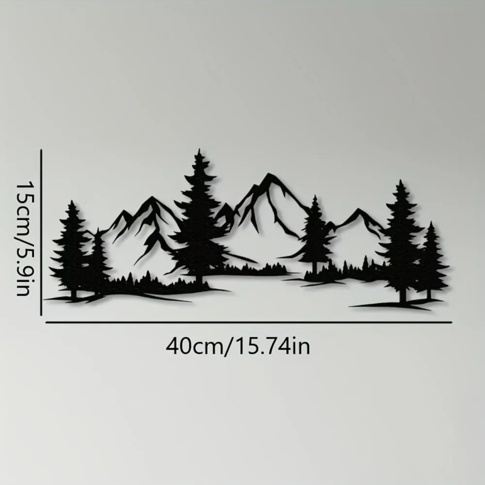 Rustic Metallic Forest & Mountain Wall Art