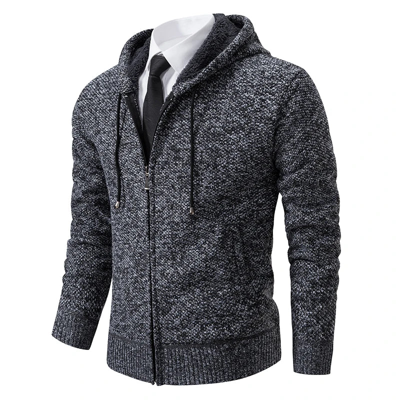 Men’s Casual Fleece Sports Jacket – Warm Zipper Cardigan with Stand Collar