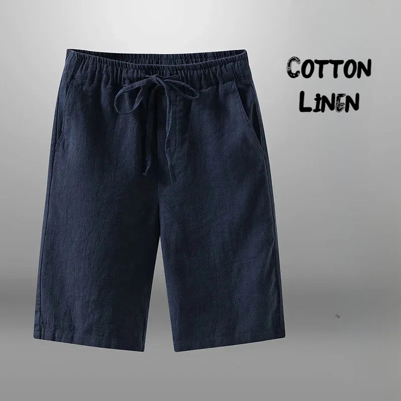 Men’s Cotton Linen Casual Shorts – Breathable Summer Beachwear
