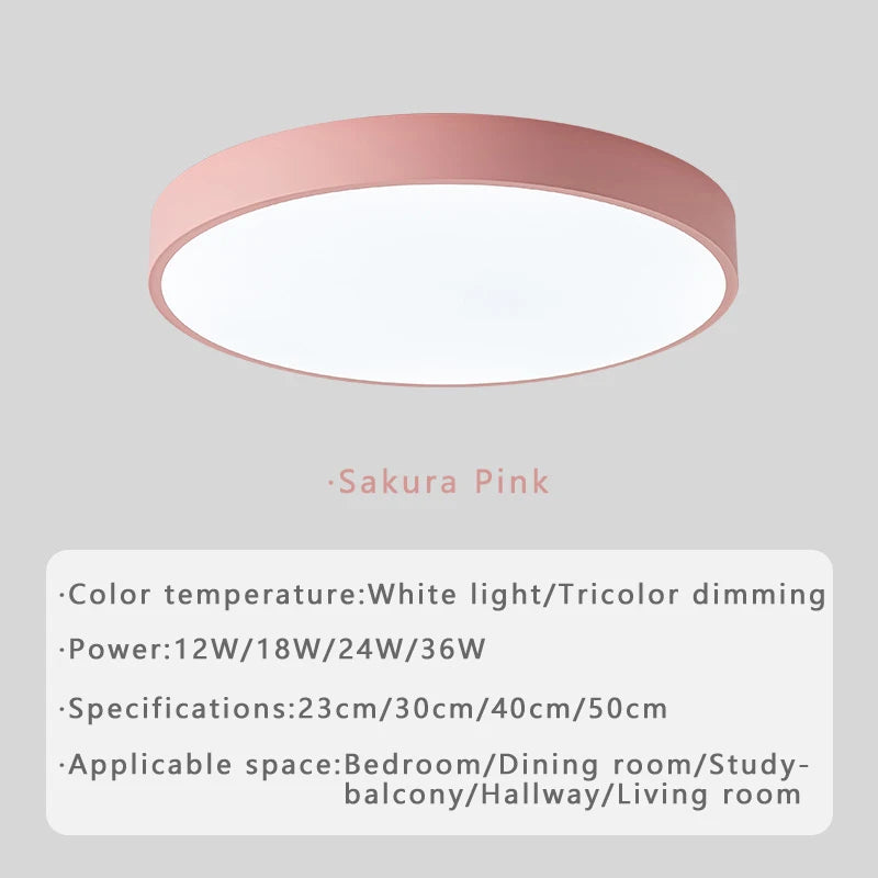 Macaron LED Ceiling Light – Nordic Minimalist Ultra-Thin Design