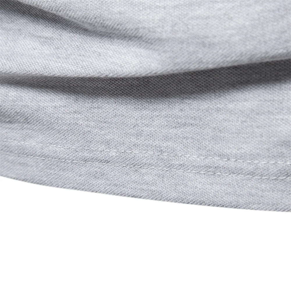 Men’s Long Sleeve Polo Shirt – Deer Embroidery & Premium Comfort