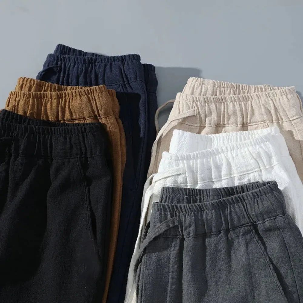 Men’s Cotton Linen Casual Shorts – Breathable Summer Beachwear