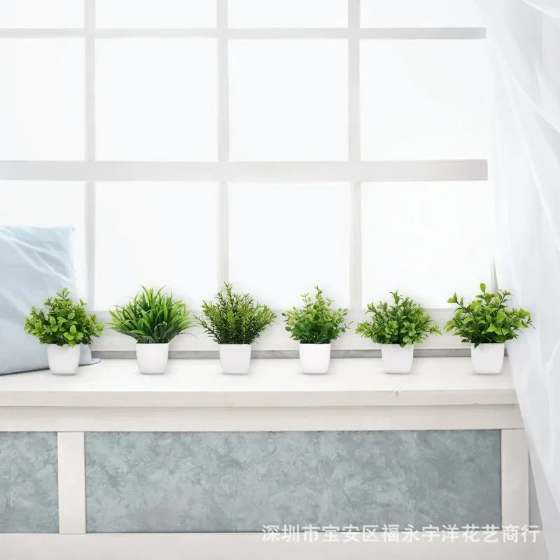 Artificial Green Bonsai – Eucalyptus Fake Potted Plant for Home, Office, or Garden Decoration