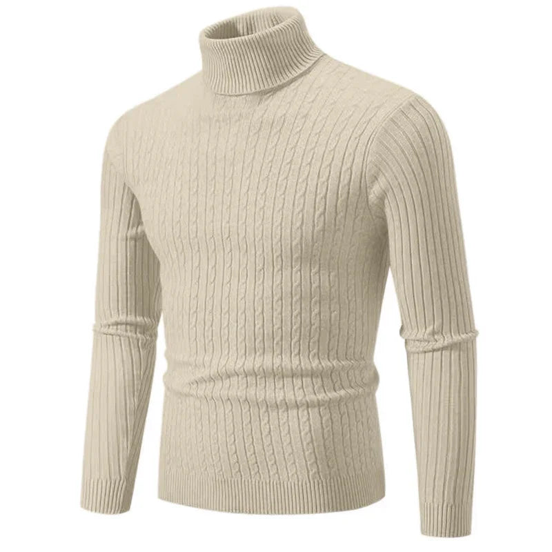 Men’s High Neck Knitted Sweater – Warm, Soft & Stylish Winter Turtleneck Pullover
