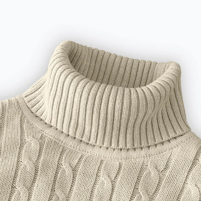 Men’s High Neck Knitted Sweater – Warm, Soft & Stylish Winter Turtleneck Pullover