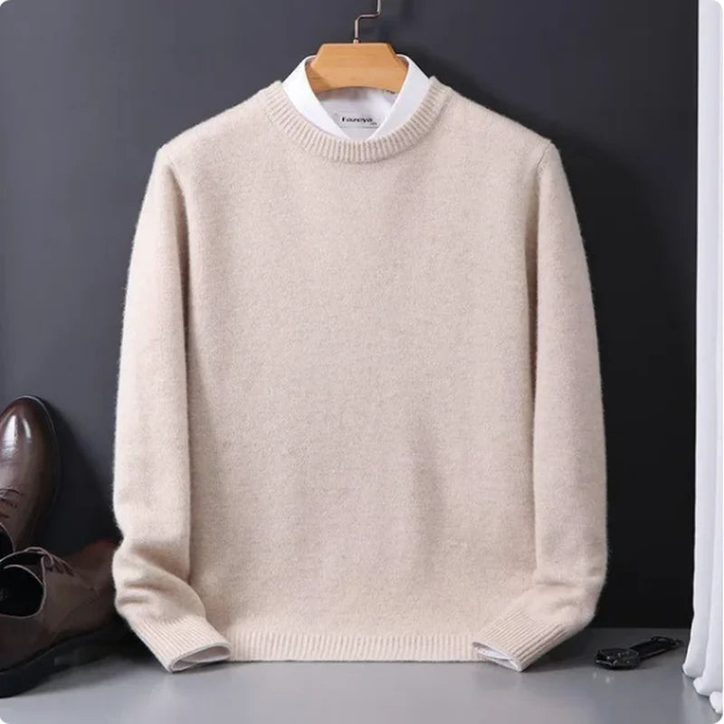 Men’s Cashmere Knit Sweater – Korean Style Oversized Pullover