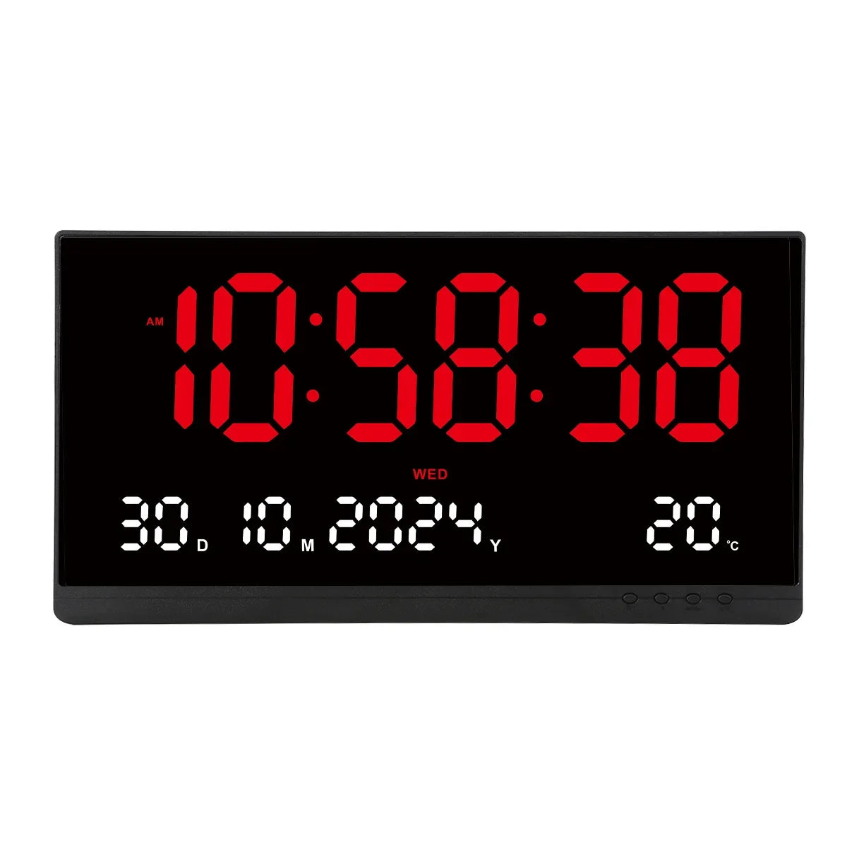 Minimalist LED Wall Clock 21” with Date & Temperature Display