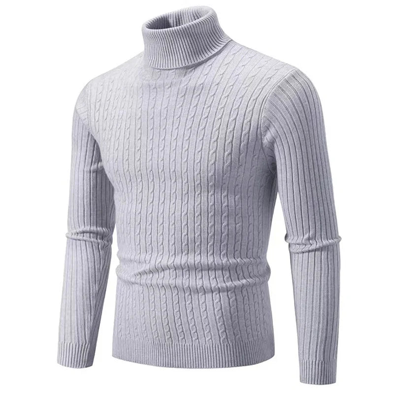 Men’s High Neck Knitted Sweater – Warm, Soft & Stylish Winter Turtleneck Pullover
