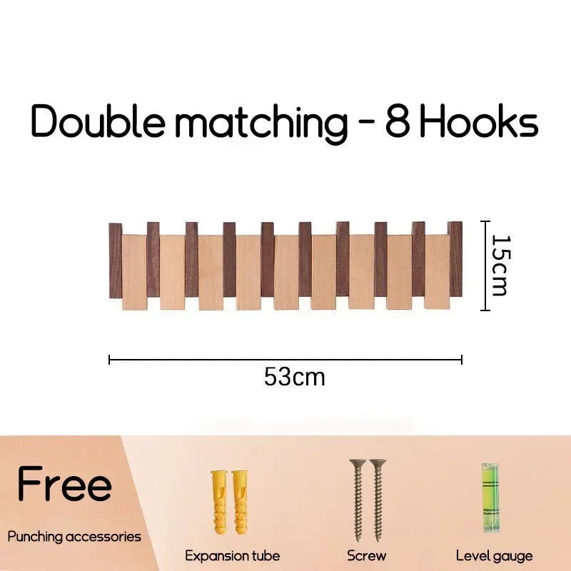 Wall-mounted Solid Wood Coat Rack