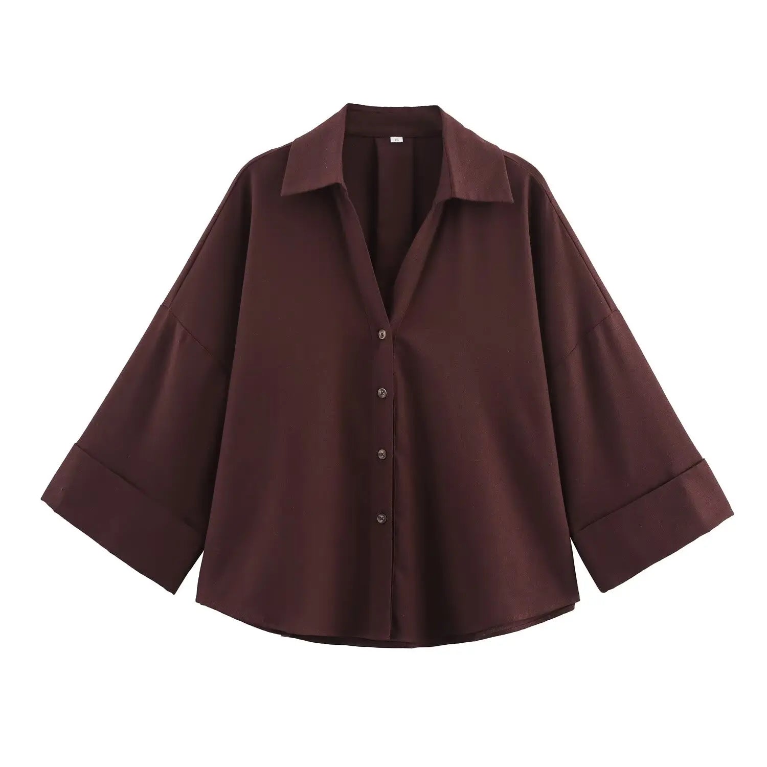 HipSeam Wide-Sleeved Asymmetric Linen Shirt – Spring Minimalist Women’s Button-Up Blouse