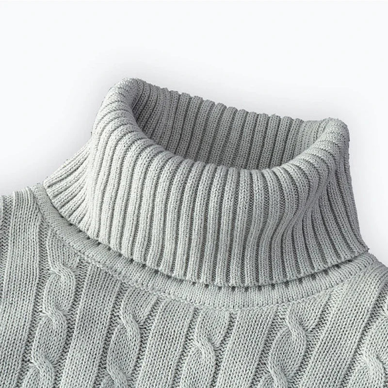 Men’s High Neck Knitted Sweater – Warm, Soft & Stylish Winter Turtleneck Pullover