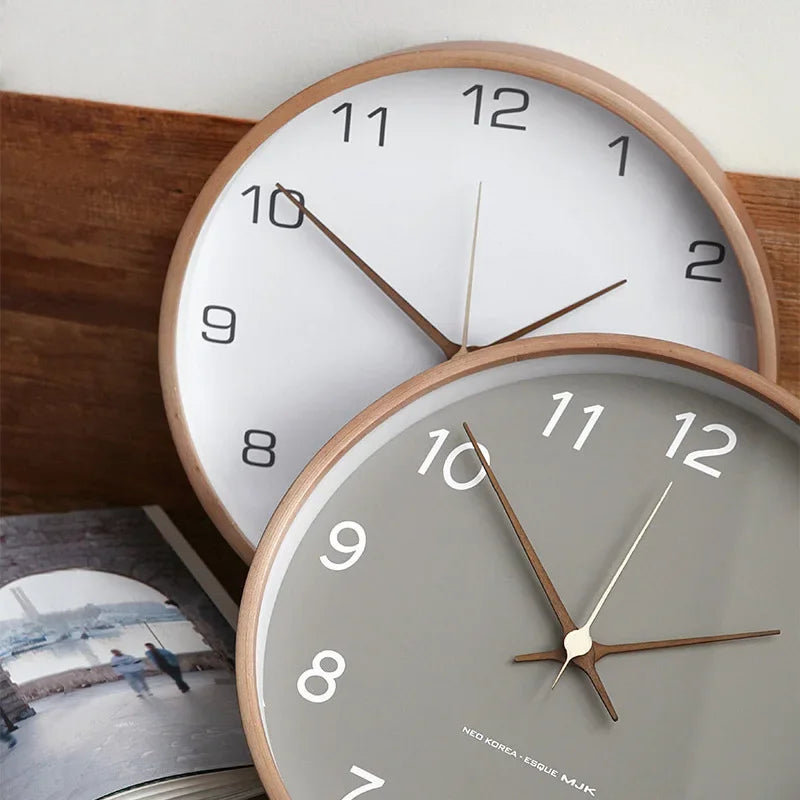 Nordic Solid Wood & Glass Wall Clock