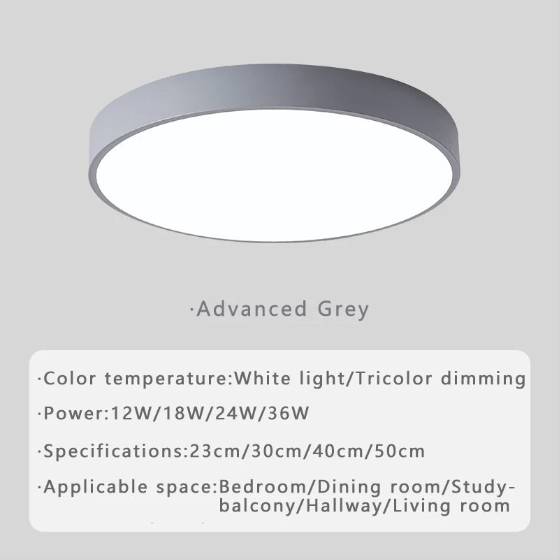Macaron LED Ceiling Light – Nordic Minimalist Ultra-Thin Design