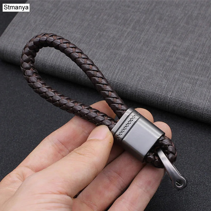 Hand-Woven Leather Keychain