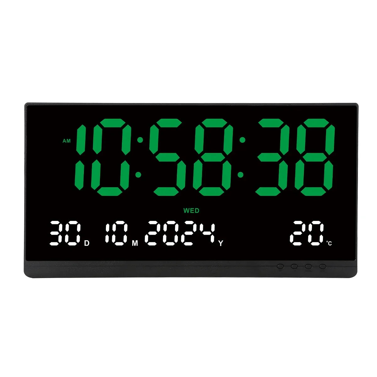 Minimalist LED Wall Clock 21” with Date & Temperature Display