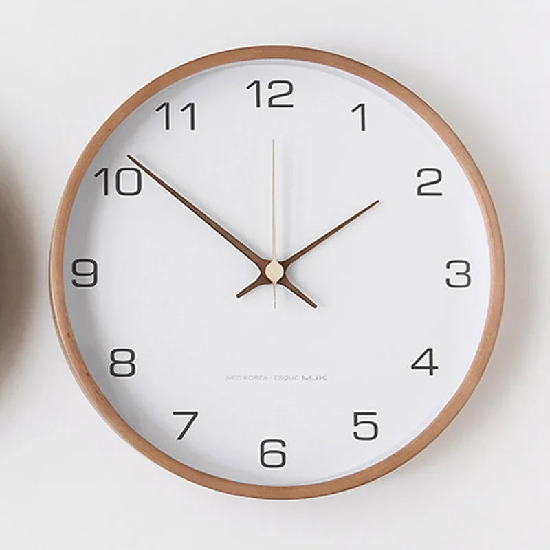 Nordic Solid Wood & Glass Wall Clock
